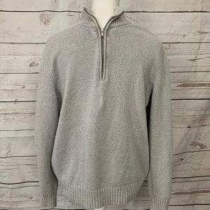 Calvin Klein Gray Mens L Sweater 1/4 Zip Pullover